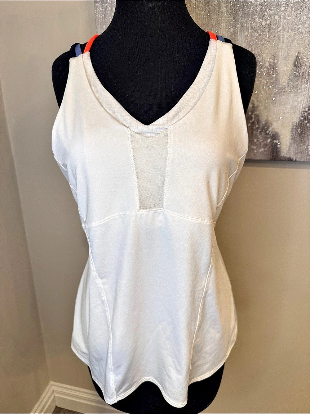 Lucky in Love Women's Color Block Tank Top White XL (16) NWOT